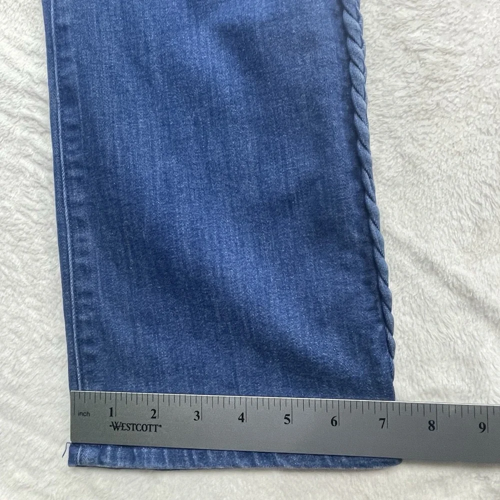 Lilly Pulitzer Jean Sz 8 (30x29) South Ocean‎ Braided Side Detail Low Rise Blue